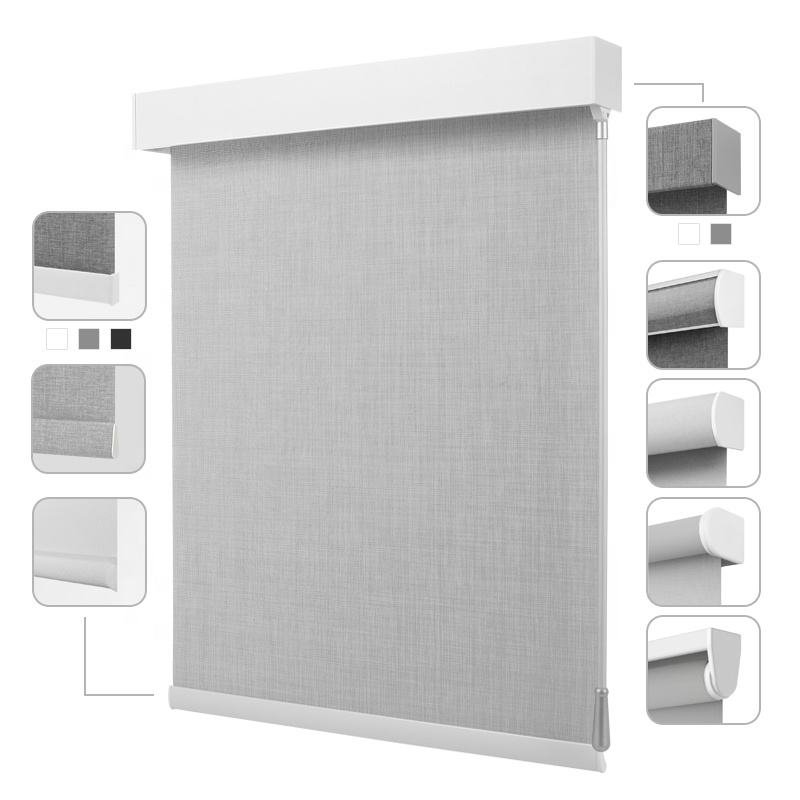 Roller shade motor system and hardware close-up